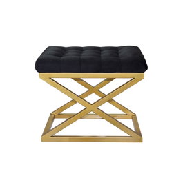 Atelier Del Sofa Puff Capraz Dorado y Negro